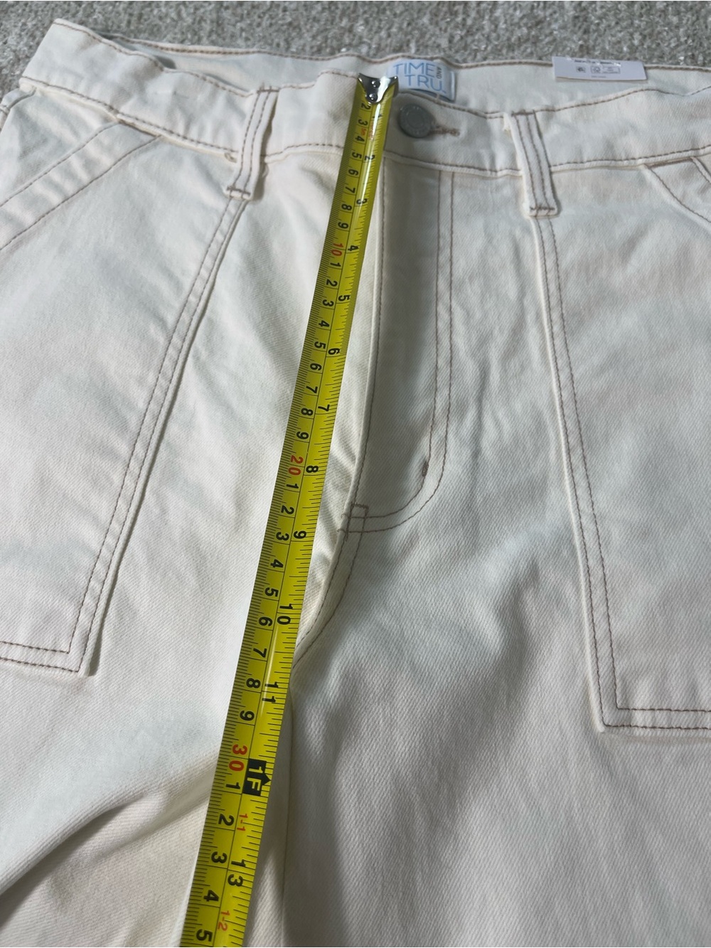 Women’s Time and Tru High Rise Relaxed Utility Trouser Ivory Size 12. NWT. #0351 - Picture 6 of 9